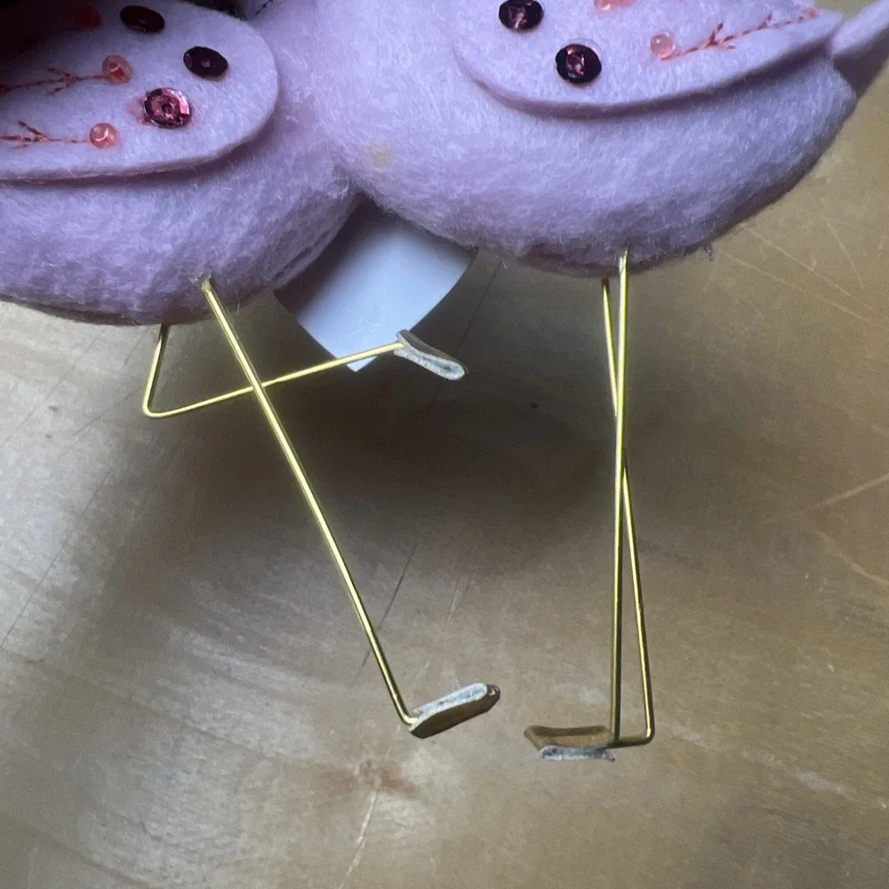 Flamingo Love Birds Engaged 2021‎ Felt Christmas Ornament